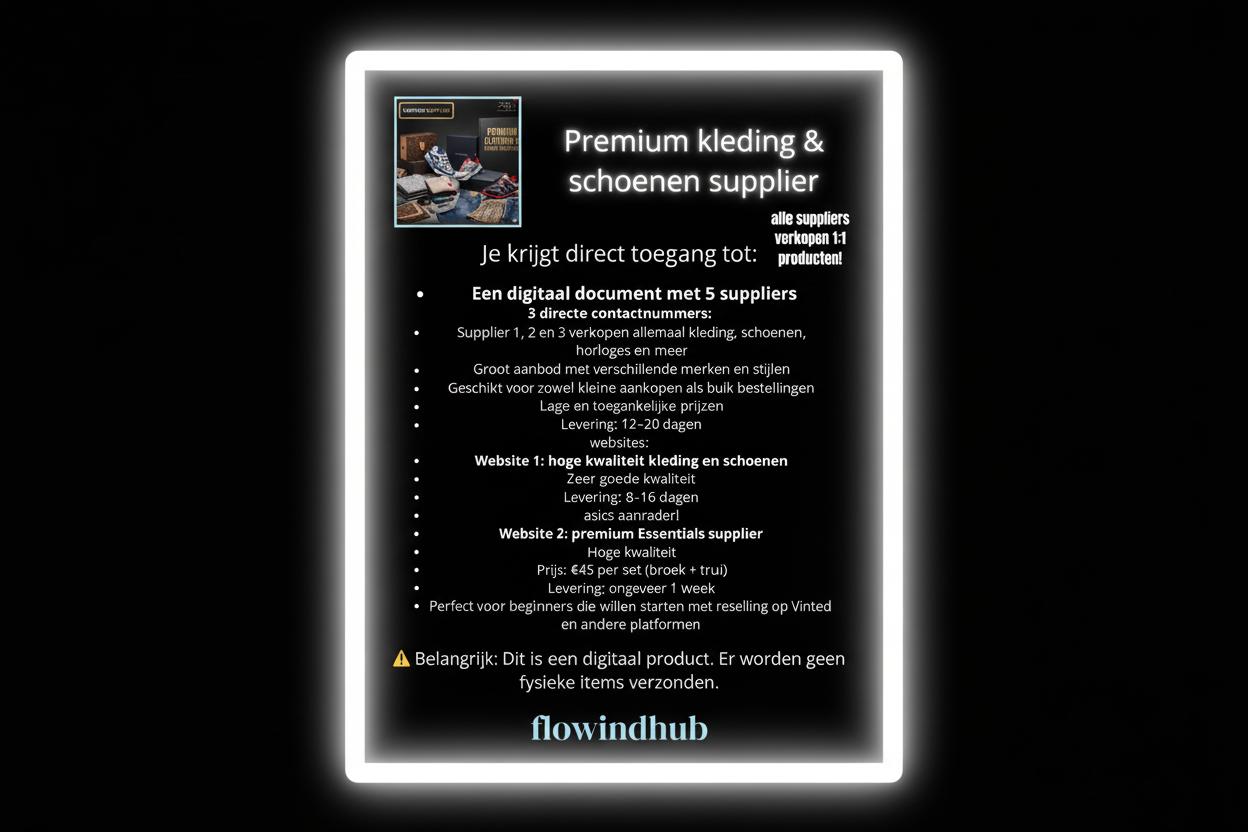 Premium Kleding & Schoenen Supplier
